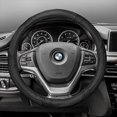 thumbnail image 1 of FH Group FH2002-BLACK Deluxe Full Grain Authentic Leather Steering Wheel Cover- BLACK, 1 of 5
