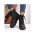 thumbnail image 4 of Bellella Womens Combat Boot Side Zip Booties Lace Up Ankle Boots Waterproof Shoes Work Black 5.5, 4 of 5