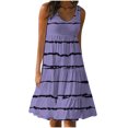 thumbnail image 2 of SMihono Robes d'Été Bohémiennes pour Femmes Grande Taille Mode Décontractée Aguichant Col Carré Imprimé Robes d'Été Sans Manches Robe Chandail, 2 of 5