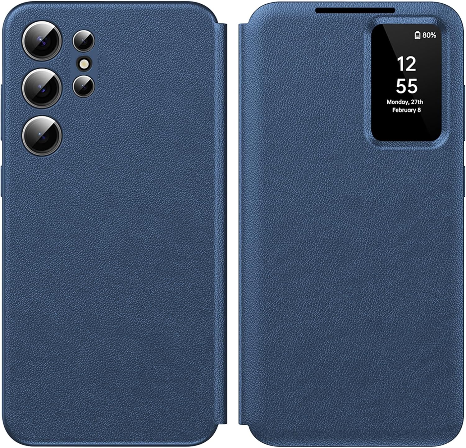 for Samsung Galaxy S25 Ultra with Smart Small Screen View, S-View Wallet Phone Case, for Samsung S25 Ultra Case Smart Window Cover, Smart Flip Leather Protective Cover for Samsung S25 Ultra 5G Case