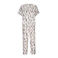 thumbnail image 4 of Ensemble 2 Pcs pour Femmes Été Imprimé Manches Mi-Longues Pull + Pantalon Ensemble en Solde, 4 of 6