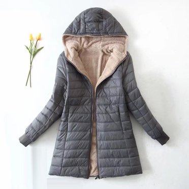Meichang Women's Winter Sherpa Lined Hoodies Parkas Zip Up Warm Puffer Jackets Casual Baggy Cozy Long Sleeve Basic Jackets