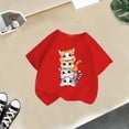 thumbnail image 5 of LUOGENLI T-Shirt pour Filles Enfant Filles Mignon Graphique Col Rond Manches Courtes Tee Été Décontracté T-Shirt Maxi Hauts avec Fente Ensemble Rouge 5-6 Ans, 5 of 5