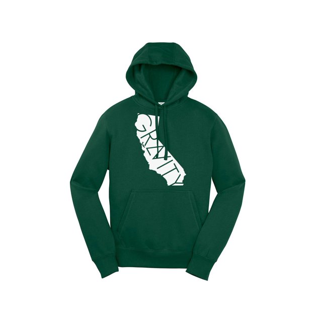 Gravity Trends Cali Hooded Pullover - White Logo - Forest Green - M