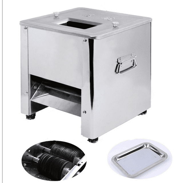 INTBUYING 110V Desktop Meat Slicing Shredding Cutting Machine Cutter Slicer 10mm