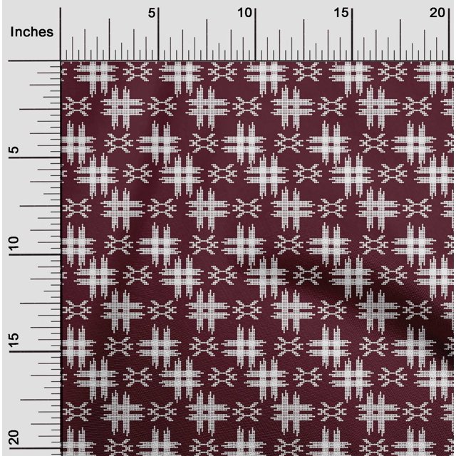 oneOone Cotton Silk Fabric Check Kasuri Print Sewing Fabric BTY 42 Inch Wide