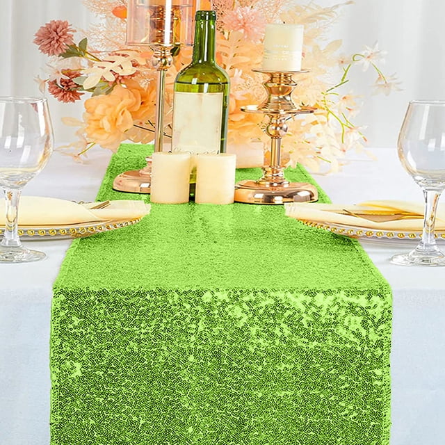 TopLLC Home Decor, Room Decor, Wall Decor Table Flag Glitter Wedding Glitter Table Flag For Wedding Parties 12x71 Inches In A Variety Of Colors Polyester table flag