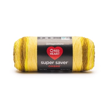 Red Heart® Super Saver Ombre™ #4 Worsted (Medium) Acrylic Yarn, Gold Bar 10oz/283g 482 Yards