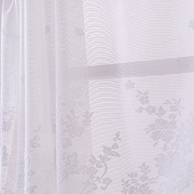 Lace Cafe Kitchen Ruffle Window voile curtains; Drape Valance Semi Transparent Voile Curtains Window Treatment