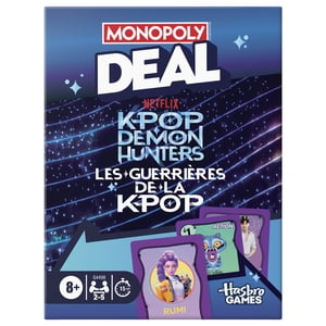 Monopoly Deal: KPop Jeu de cartes Demon Hunters, 15 Mins., Jeux de famille pour enfants et adolescents, 8+