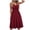 Red, variant on Pisexur Womens Cotton Linen Dresses Solid Color V Neck Midi Dress Spaghetti Strap Mini Dress Summer Casual Tunic Sundresses Sleeveless Pleated Knee Length Dress Fashion Flowy Beach Dresses
