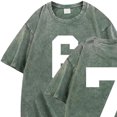 thumbnail image 4 of Pisexur 67 Chandail Col Rond Drôle Six Sept 6 7 Mème Gén Alpha Argot T-Shirt Vert Armée,G, 4 of 5