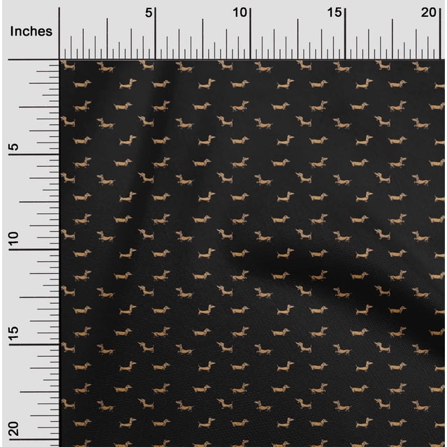 oneOone Polyester Lycra Fabric Dachshund Dog Printed Fabric 1 Yard 56 Inch Wide