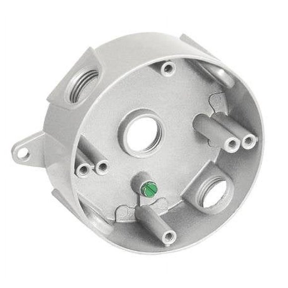 Boîte de Prise Électrique Ronde Étanche 5 Trous 1/2 Pouce Étanche avec 5 Trous de Sortie, 1/2 Pouces de Diamètre, UL Répertorié, Gris