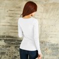 thumbnail image 3 of Pxiakgy blouses pour Femmes Hauts Col Rond Coréen Chemise Longue à Manches Courtes Version Décontractée Bouton Femme Ample Blanc + US:8, 3 of 8