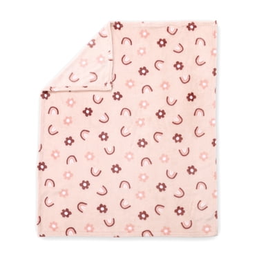 George Baby Pink Rainbow Flannel Baby Blanket 30" x 36"