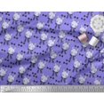 thumbnail image 3 of Soimoi Purple polyester Crepe Fabric Bow & Cat Face Kids Printed Fabric 1 Yard 52 Inch Wide, 3 of 3