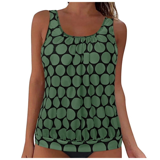 Gibobby Two Piece Tankini Bathing Suits for Women One Shoulder Swim Top with Bottom Swimsuits(AG,3XL)