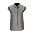 thumbnail image 3 of Timegard Striped Shirts for Women Button down Cap Sleeve Tops Casual Lapel V Neck Fashion Blouses, 3 of 5