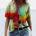 thumbnail image 1 of SMihono Hauts pour Femmes Été Chic Décontracté Mode T-Shirt d'Été pour Femmes Imprimé à Manches Courtes Col Rond T-Shirt Décontracté Hauts Tee Grande Taille T-Shirt, 1 of 3