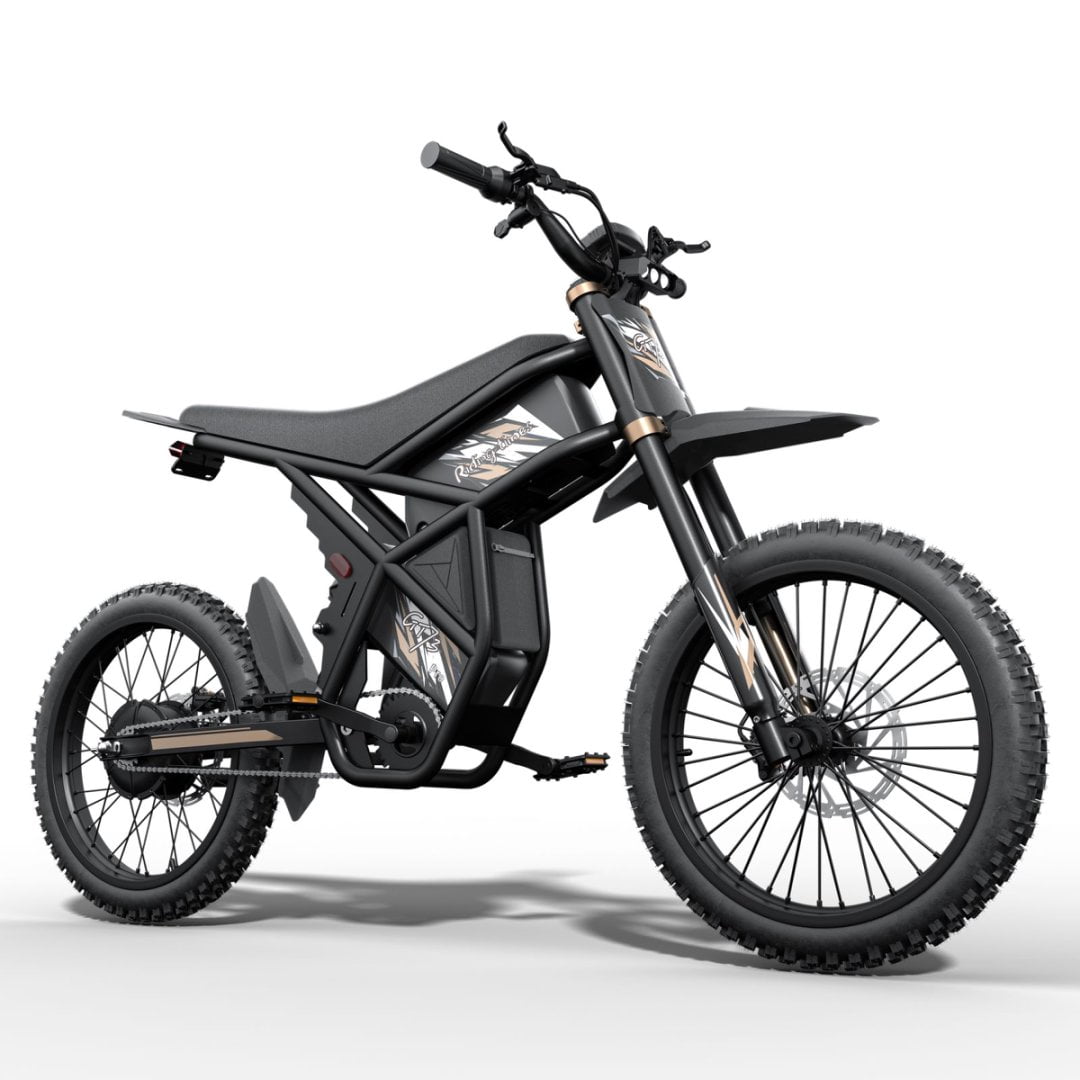 Riding'Times GT73Pro Electric Dirt Bike for Adults 3000W 60V 50MPH 36.4AH Dual Battery 85 Miles Range Full Suspension UL2849 All Terrain E Bike
