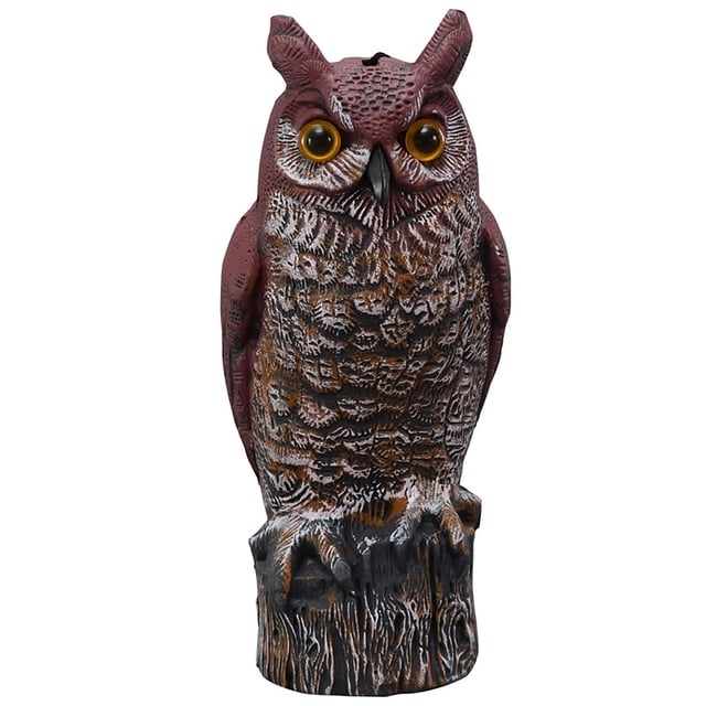 Sukalun Hibou Appât Oiseau Jardin Épouvantail Réaliste Protecteur en Plastique 17*17*38 cm
