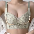 thumbnail image 2 of VEKDONE Woman's Embroidery Back Buckle Thin Style Ventilate Bra Without Steel Rim Green 36/80C, 2 of 6