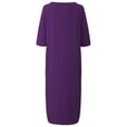 thumbnail image 3 of Innerwin Robe Midi Simple Robes pour Femmes Plage Col Rond Confortable Violet P, 3 of 4