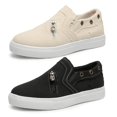 thumbnail image 4 of Chaussures en Toile pour Femmes Chaussures de Sport Plates Chaussures Décontractées à Fermeture Éclair Chaussures en Toile, 4 of 9