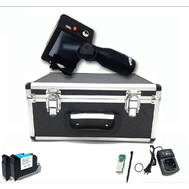 Printer Jet, 2-12.7mm Handheld Inkjet Printer, Smart Touch Coder, Label Printer USB Import QR/Barcode/Logo Printer ,Fast Printing