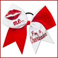 thumbnail image 2 of Valentine's Day Cheer Hair Bow - Kiss Me I'm A Cheerleader, 2 of 4