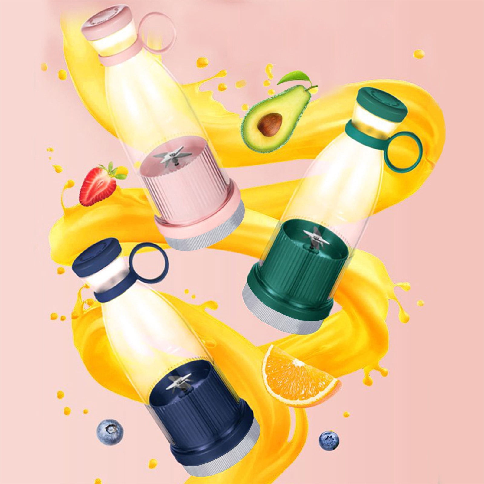 Xihbxyly Personal Blender for Shakes and Smoothies USB Fast Charging Mini Blender with 6 Blades Portable Blender Leakproof Lid & Sip Spout Bpa Free Suitable for Home Travel Sports Office