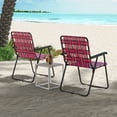 thumbnail image 4 of Costway Lot de 4 Chaises de Plage Pliantes Camping Pelouse Chaise à Sangles Légère 1 Position Rouge, 4 of 9