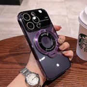 SuperShield Phone Case for iPhone 15 Pro Max Coridbrief Large Window Phone Case Leak Label Magnetic Bracket for iPhone 15 Pro Max MagSafe Satad Case - Purple