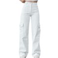 thumbnail image 1 of Chbgutlmr Pantalon Cargo pour Femmes Taille Élastique Jambe Droite Extérieur Ample Décontracté Pantalon de Randonnée Automne, 1 of 6