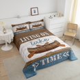thumbnail image 4 of Erosebridal Sailboat Paddle Bedding Toddler Comforter Set, Rustic Lake House Down Comforter, Old Barn Door Decor, Reversible 2pcs, 4 of 7