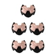 thumbnail image 3 of Decodeary Professional Hair Plate Mesh Pocket Practical Snood Net Elegant And Professional Two Bows- light pink 5Set, 3 of 6