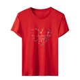 thumbnail image 4 of EQWLJWE Hauts pour Femmes T-Shirt Graphique Surdimensionné Manches Courtes Col Rond Épaule Tombante Décontracté Liquidation, 4 of 7