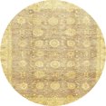 thumbnail image 1 of Ahgly Company Tapis d'Intérieur Ronds Abstraits Orientaux Dorés, 5 Pieds Rond, 1 of 6