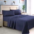 thumbnail image 3 of 900 Thread Count 100% Egyptian Cotton 4-Piece Bed Sheet Set (1 Flat, 1 Fitted Sheet, 2 Pillow Covers) 27 Inches Deep Pocket Solid Pattern, 3 of 4
