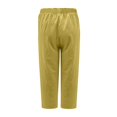 thumbnail image 5 of Penkiiy Pantalon Capri à Jambe Grand à Cordon pour Femme Grande Taille, Jaune, 2TG, 5 of 5
