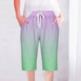 thumbnail image 2 of UPPADA Linen Shorts for Women Linen Shorts for Women Gradient Color Sweatshorts Drawstring High Waisted Short Pants Knee Length Sweatshort Pockets My Orders Placed Recently By Me Today, 2 of 5