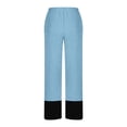 thumbnail image 3 of Chbgutlmr Womens Pants Plus Size Elastic Waist Straight Leg Loose Slit Color Block Casual Trousers Fall, 3 of 5