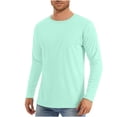 thumbnail image 1 of aohooy Mens UPF 50+ UV Sun Protection Shirts Outdoor Long Sleeve SPF Rash Guard T-Shirt Cool Quick Dry Athletic Workout Tops Mint Green,XXL, 1 of 6