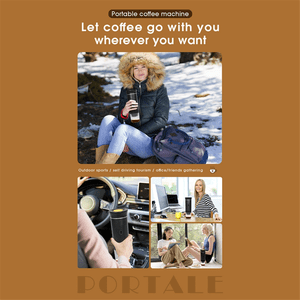 Portable Electric Espresso Machine with Travel Bag Portable Coffee Maker for Travel Self-Heating Car Espresso Maker A