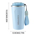 thumbnail image 3 of Stainless Steel Coffee Cup with Temperature Display, Intelligent Insulated Mug Portable Car Travel Mug, 510ml Thermal Cup for Hot Cold Drinks Office Commute Gym, Blue, 3 of 4
