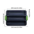thumbnail image 2 of Plateau de Cuisson Baguette 3 Compartiments Plateau en Silicone Baguette Antiadhésif Moule à Pain Antiadhésif Portable, Vert Foncé, 2 of 5