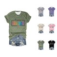 thumbnail image 1 of T-shirts pour Femmes « Happy Friday Teacher » 2026, Mode d'Été, Manches Courtes, Col Ras du Cou, T-Shirts Graphiques Amusants « Friday Weekend », 1 of 3