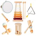 thumbnail image 1 of Qocolhg Toddler Musical Instruments, 7 Pcs Set Montessori Musical Toys, Musical Instruments for Toddlers 3+, Neutral Colors Wooden Percussion Instruments Set, Suitable for Education for 3+ Children, 1 of 9