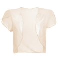 thumbnail image 4 of Kcodviy Women Solid Short Sleeve Casual Cardigans Cropped Bolero Open Front Duster Sweater Cardigan Chiffon Cardigan, 4 of 5